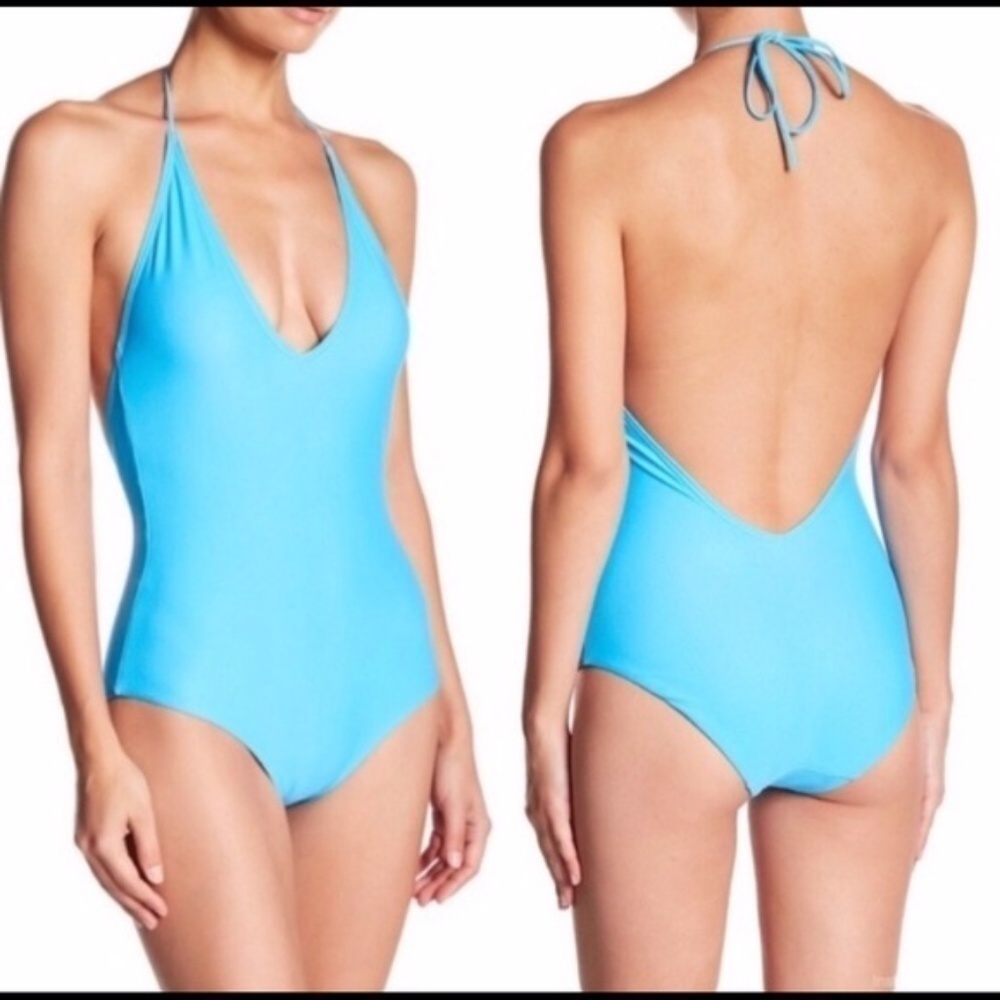 NEW Onia Nina Blue One Piece Bathing Suit Swimsuit Size Large Summer Beach Pool